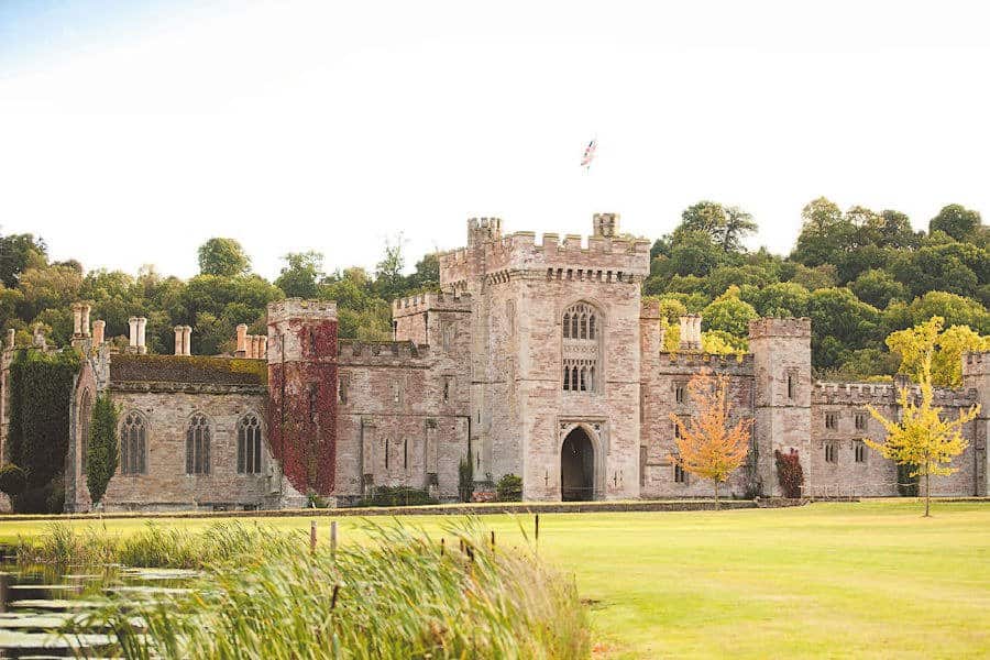hampton court castle exterior wedding photographer
