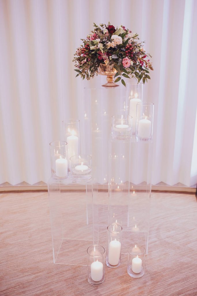 candlelit wedding ceremony room