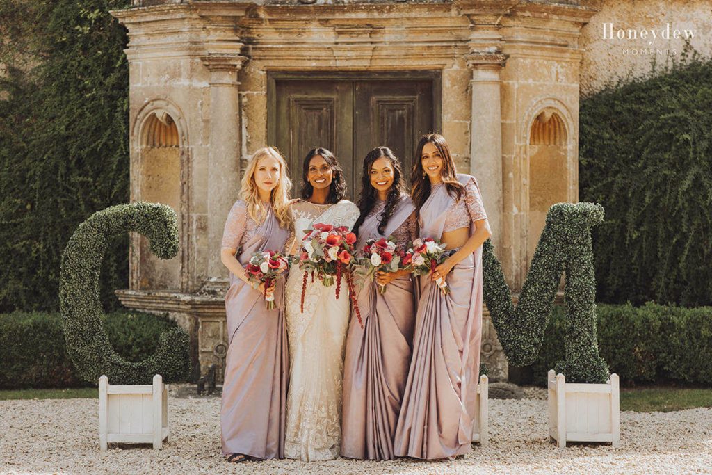 sri lankan bridesmaids at hamswell house