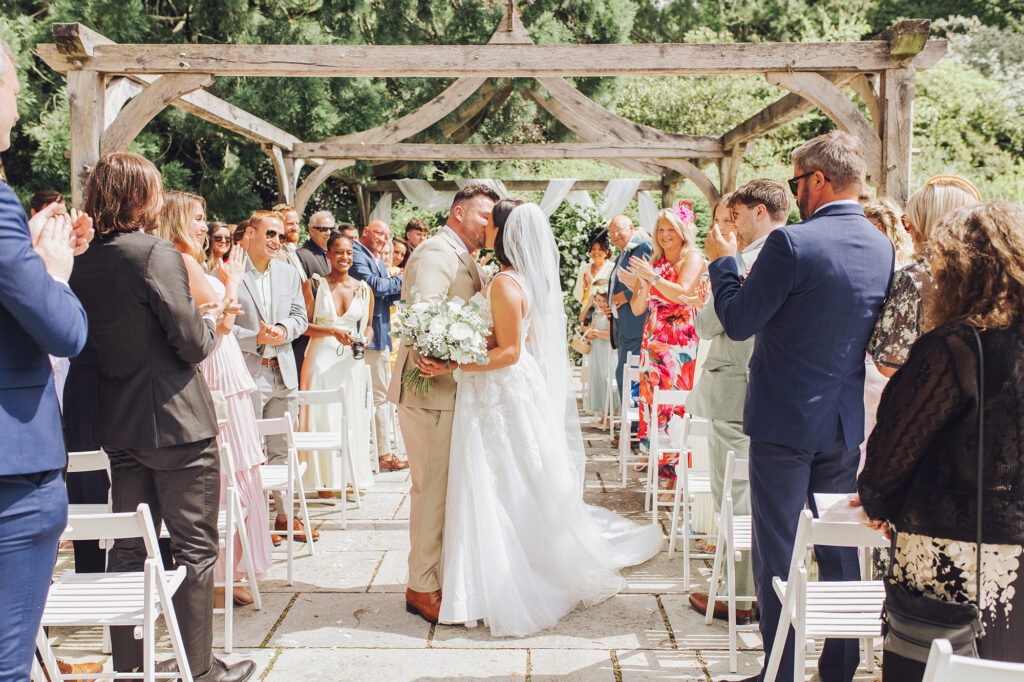outdoor ceremony at Cefn Tilla Court Summer Wedding