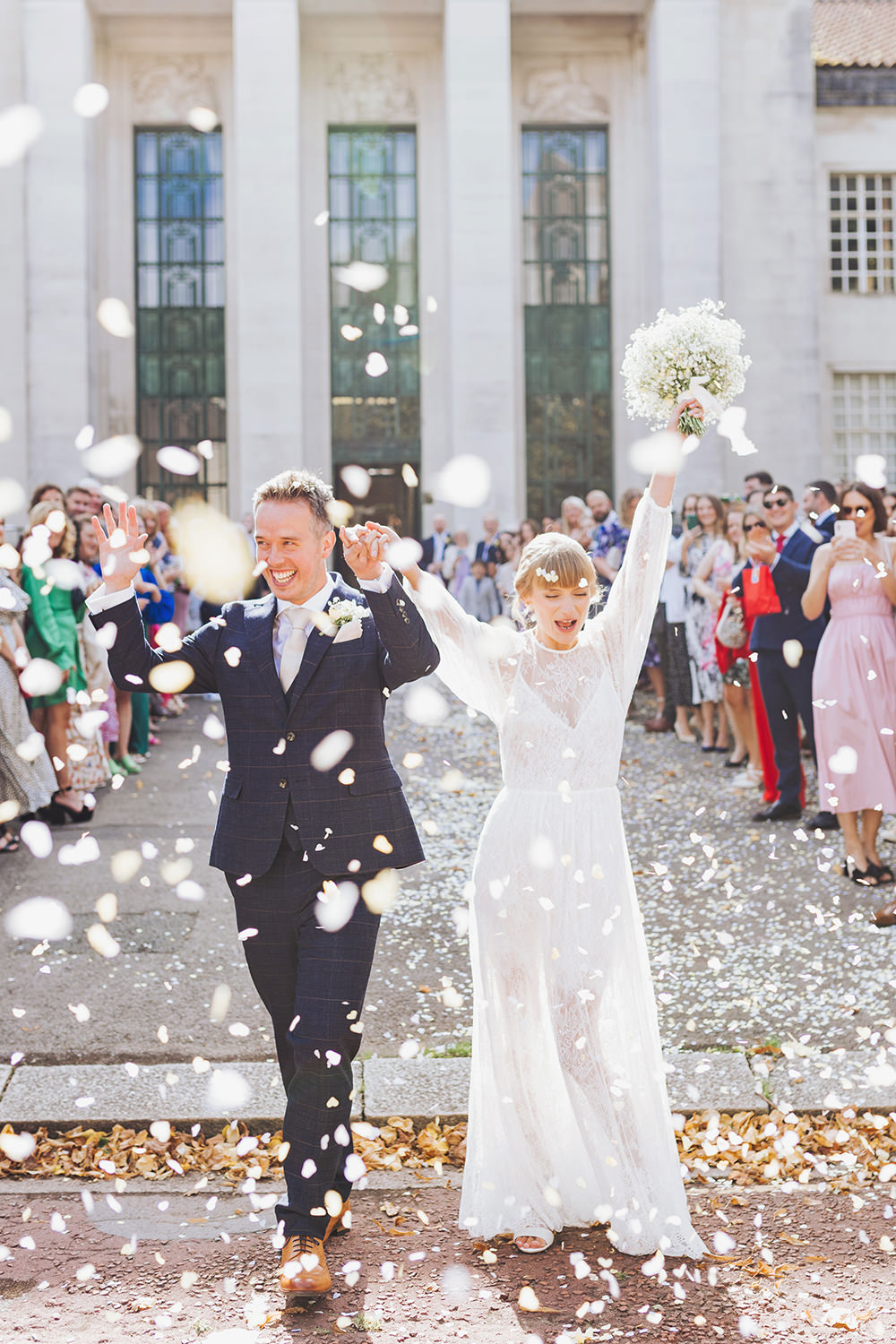 temple of peace wedding confetti in the sunshine
